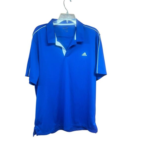 Adidas Mens Polo  Blue/White Sz L NWOT - Picture 1 of 6